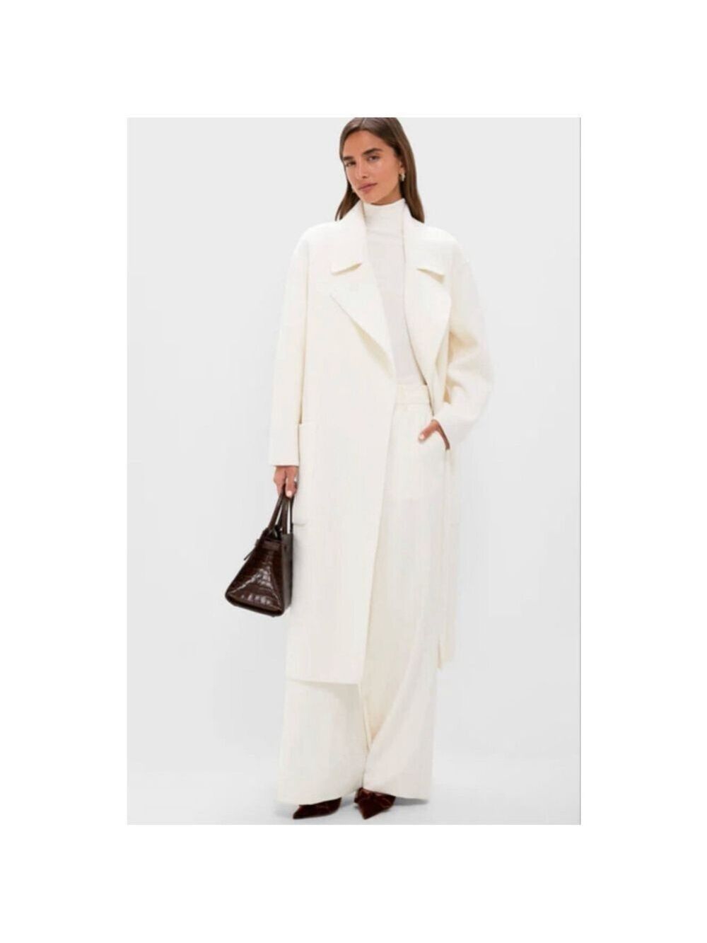 NWT Tuckernuck Ivory 100% Wool Trinity Coat S With Removable Fur collar